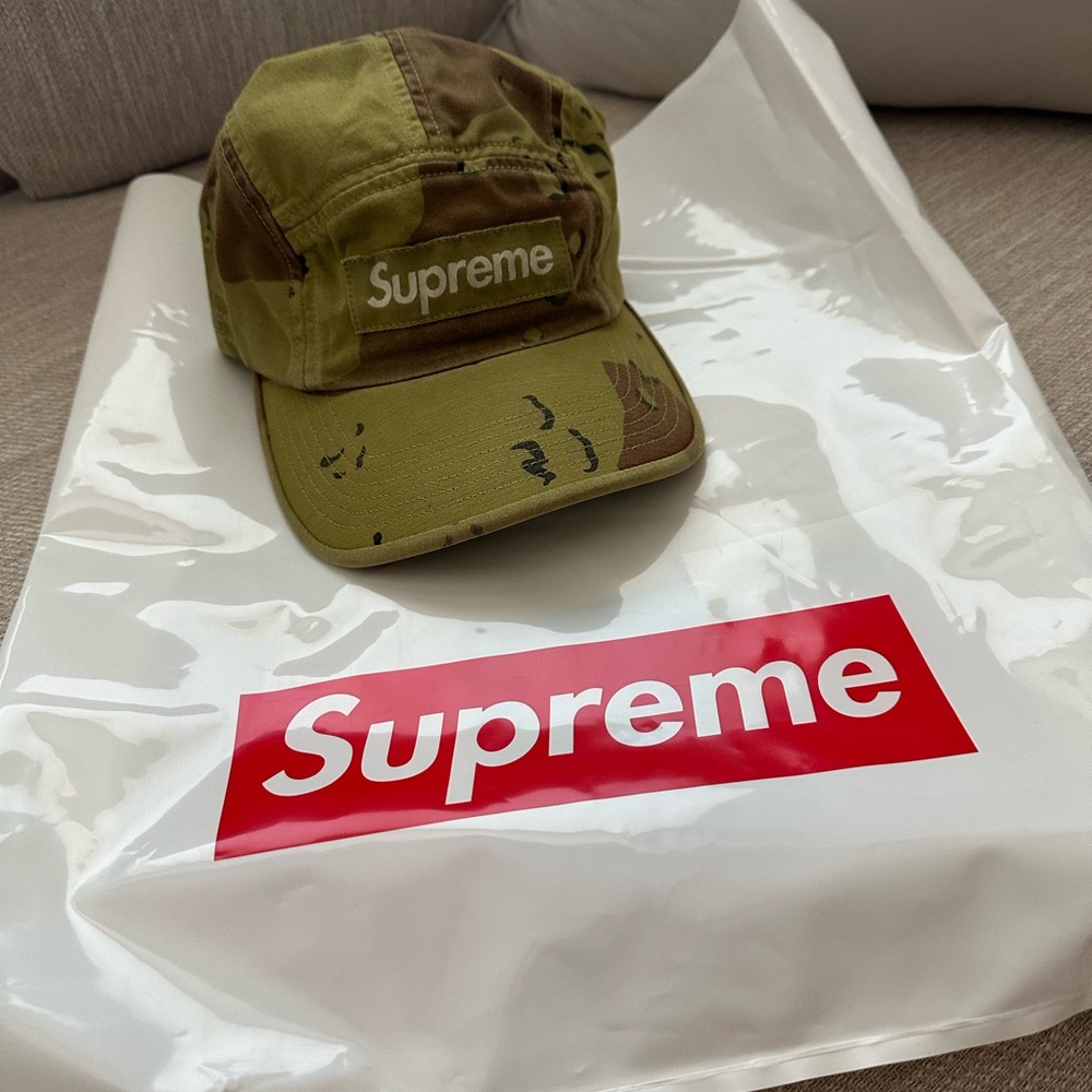 NWT Supreme Men's Overdyed Camo Cotton Camp Cap